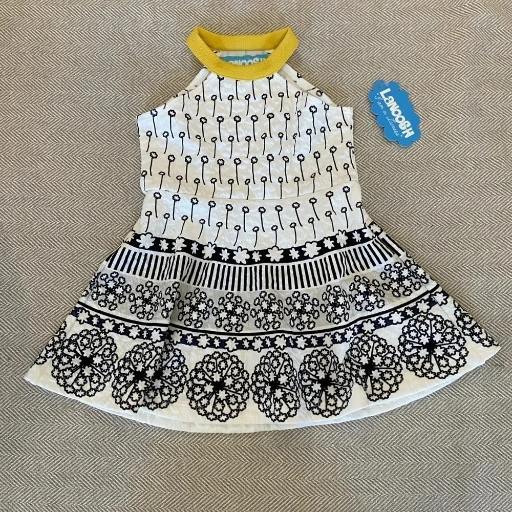Lanoosh black and white girls dress size XXS‎ 2-3 NWT